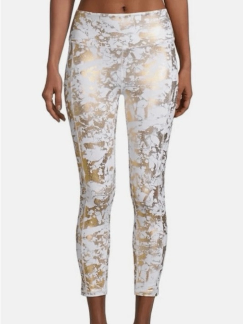 Lilly Pulitzer White and Gold Printed Leggings